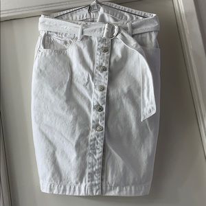 White Jean Skirt